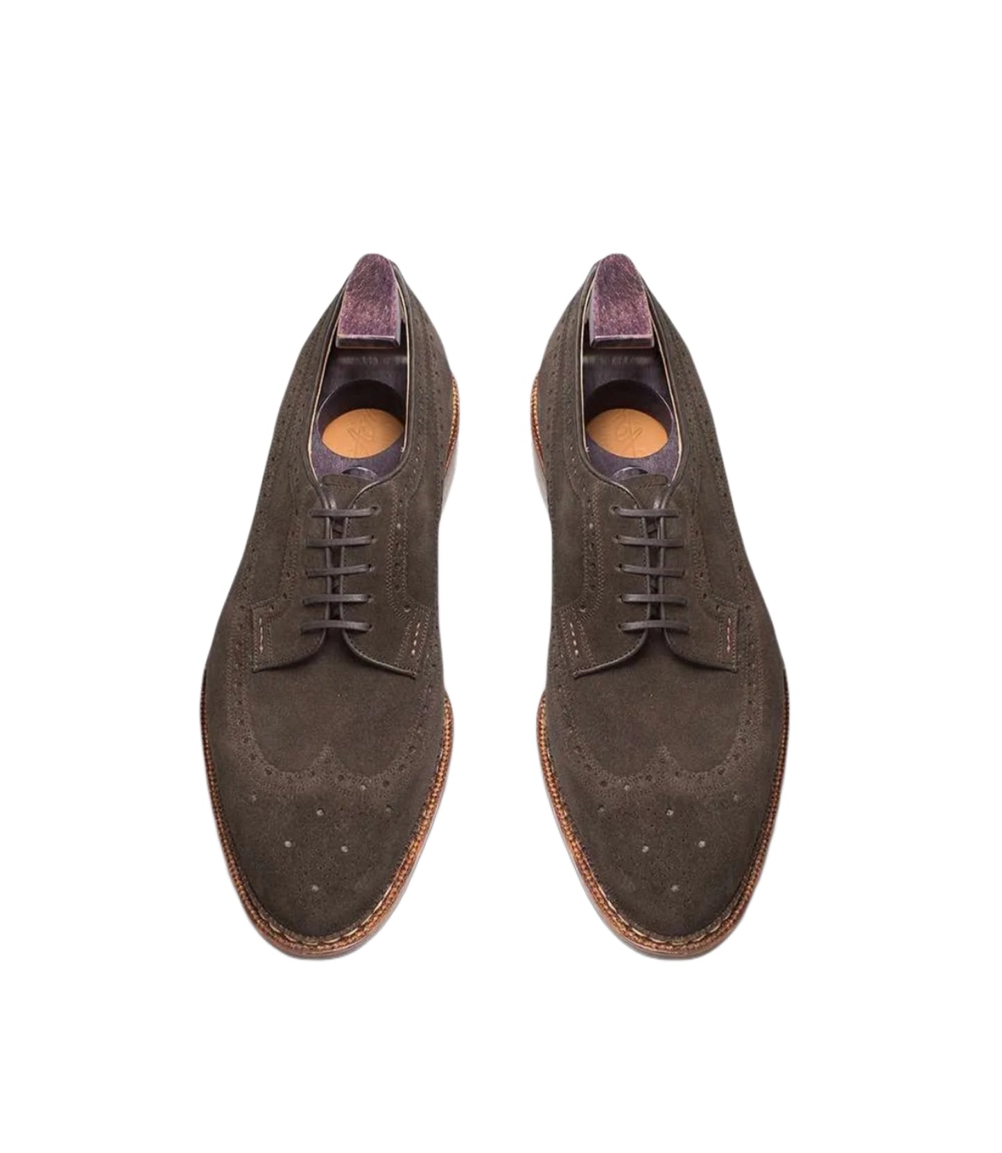 Brown suede leather derby