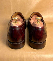burgundy penny loafers for men, handmade dress loafer