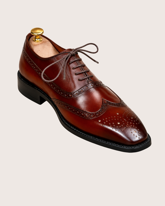 Mahogany wingtip oxford