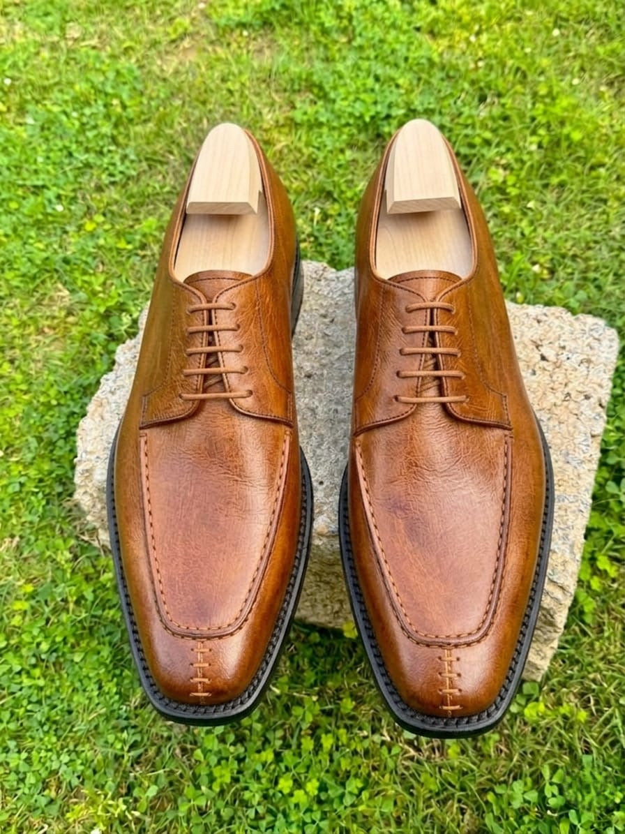 Tan Slip toe derby