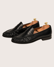 black penny loafers for men, handmade dress loafer