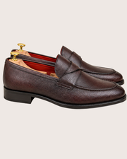 Brown twist strap loafers