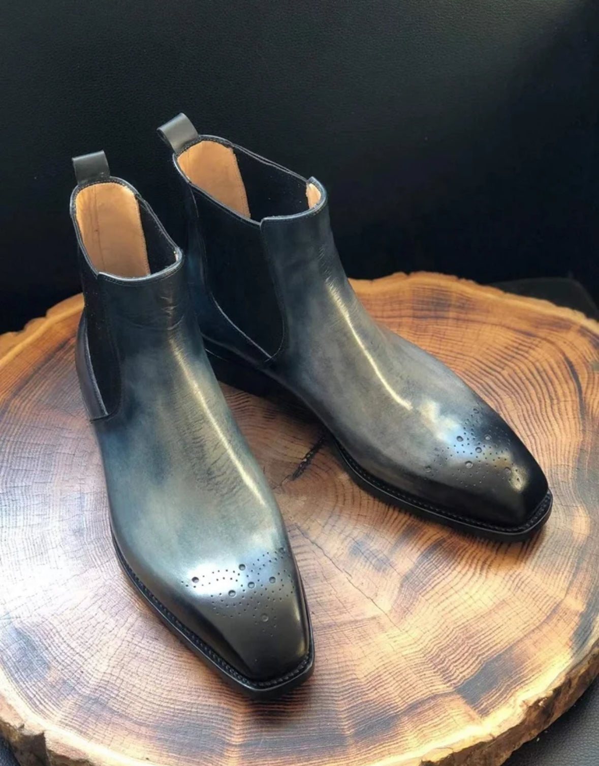 Galaxy patina chelsea boots