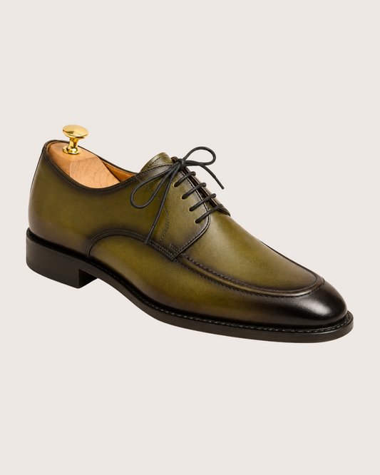 Olive green patina derby
