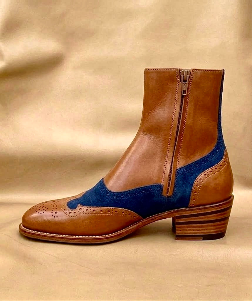 Tan High heel zipper boots
