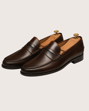 Dark brown penny loafers