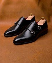 Men's Black Double Monk Strap Boots