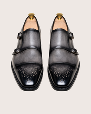 Gray patine monkstrap