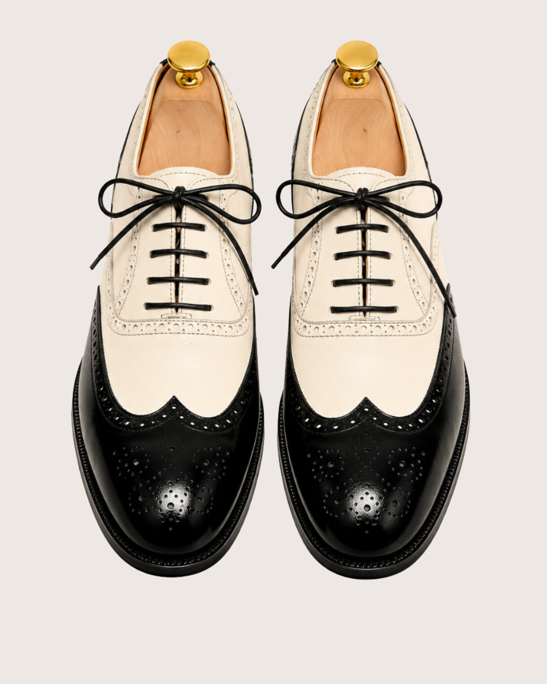 Black & white wingtip oxford