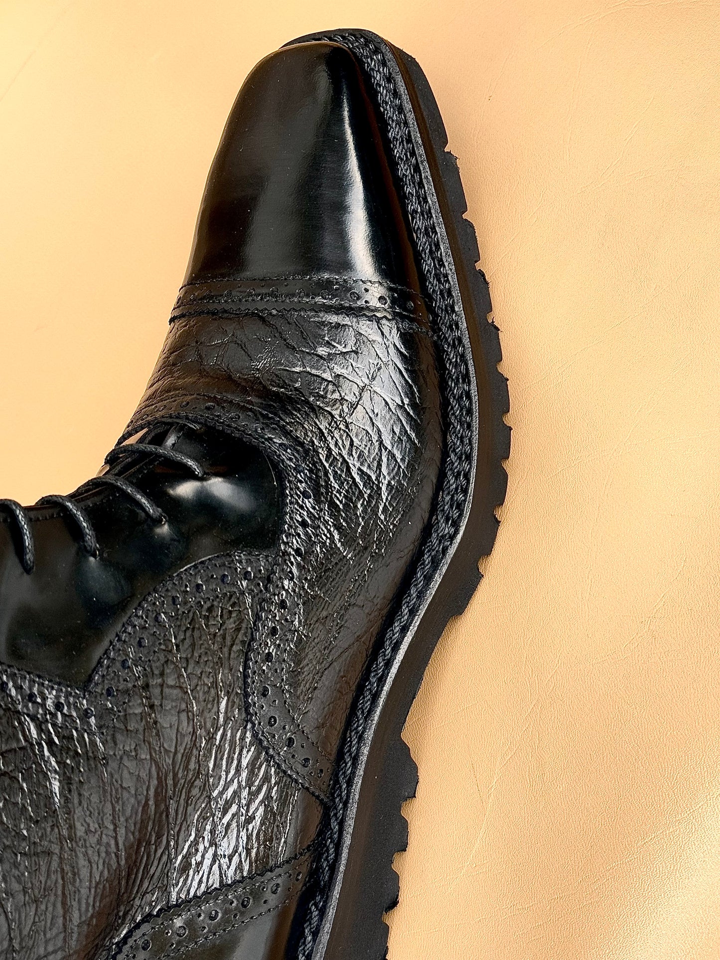 Black Norwegian Stitch Boots