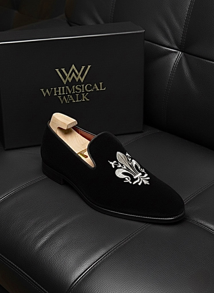 Suede Leather Embroidery Loafers