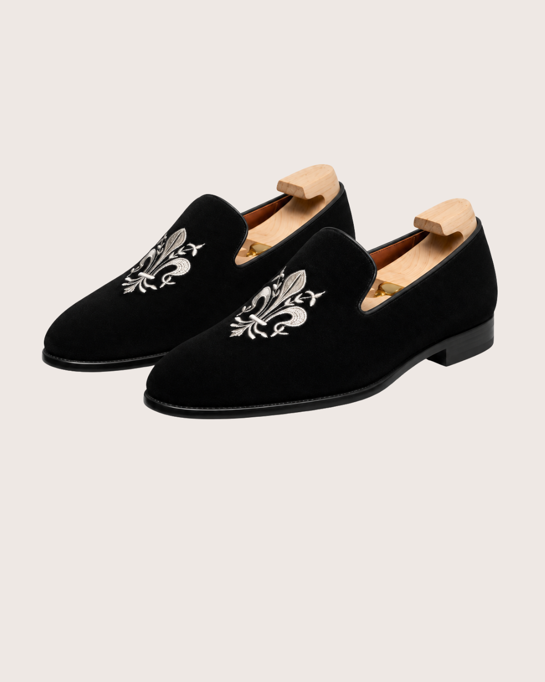 Suede Leather Embroidery Loafers