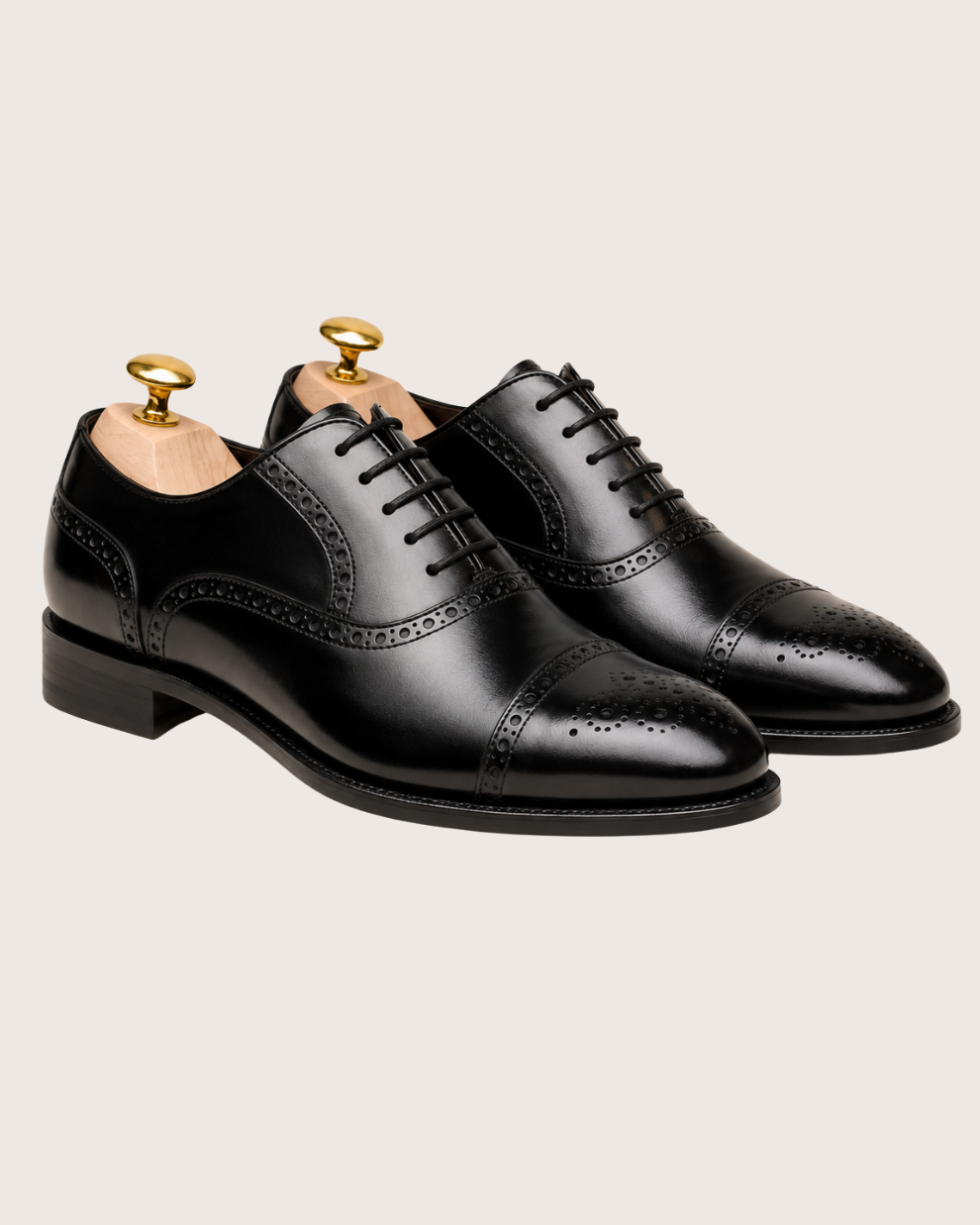 Black semi brogue oxford
