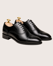 Black semi brogue oxford