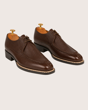 Brown grains leather norwegian stich split toe derby