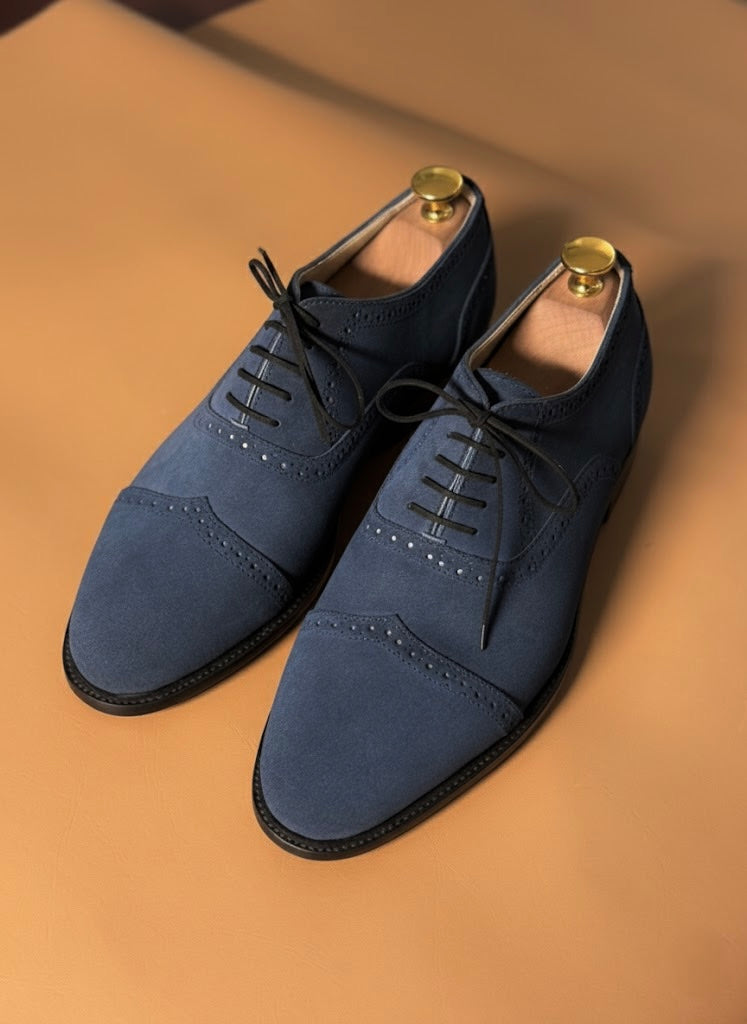 navy blue suede oxford