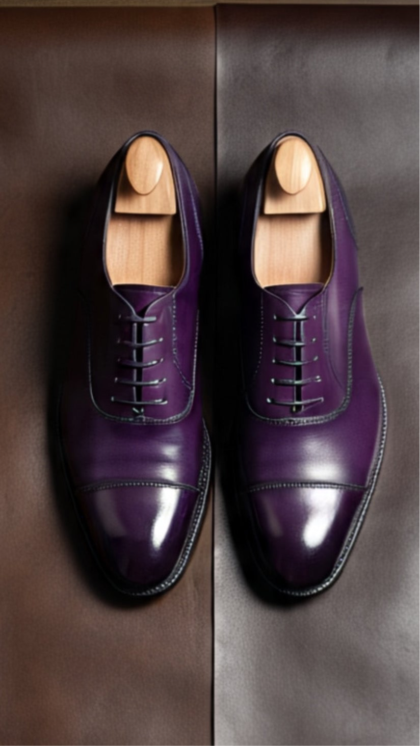 Purple captoe oxford