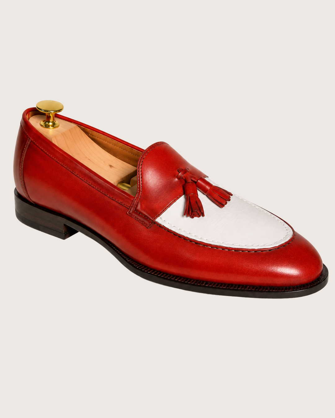 Two tone tassels loafers