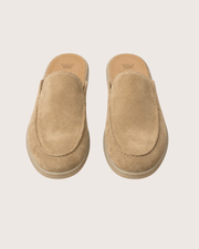Beige suede mule