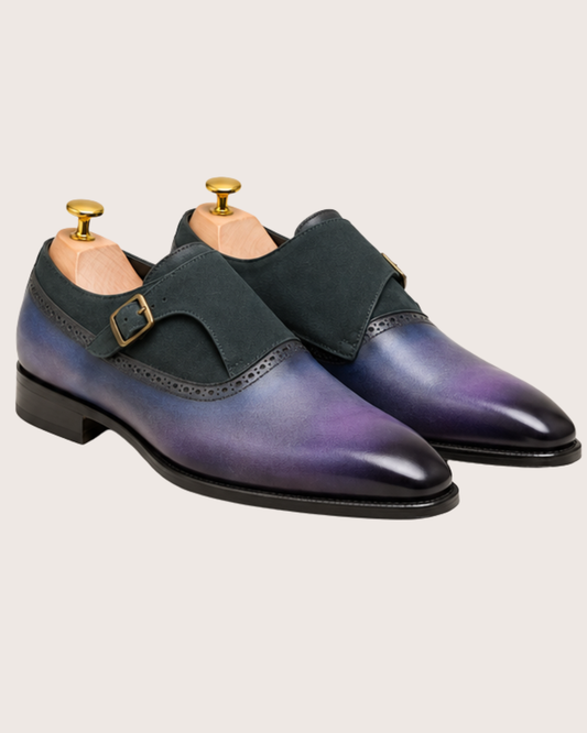 Blue & purple patina monkstrap
