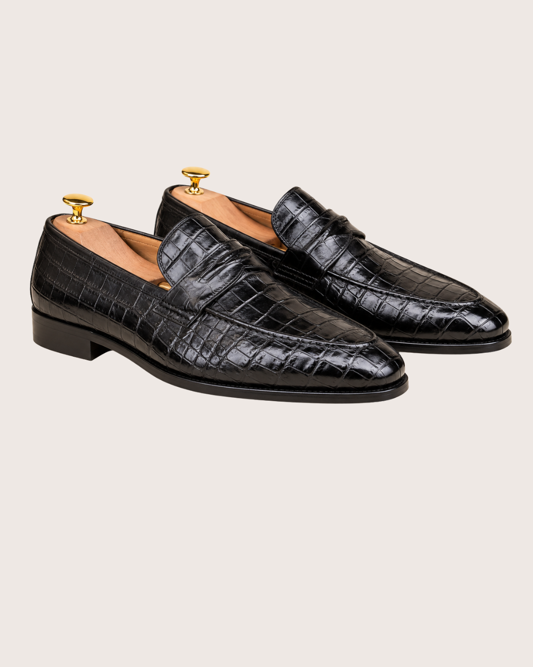 Black crocodile penny Loafer
