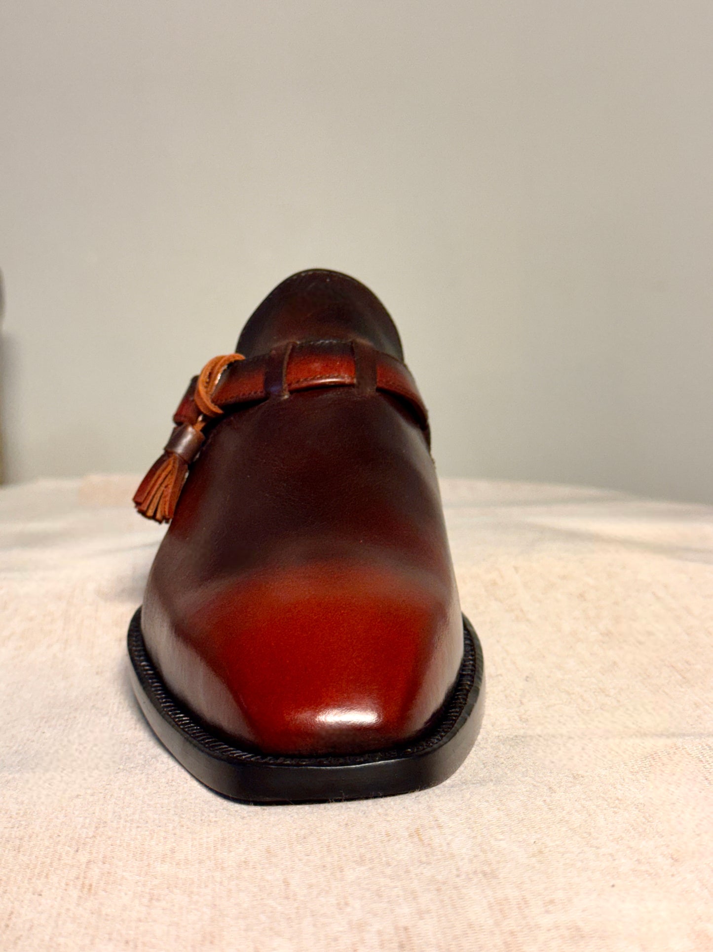 Red & black tassels monkstrap