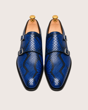 Python skin double monkstrap