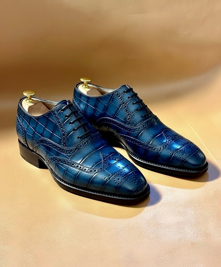 Blue wingtip oxford