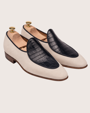 Suede & Crocodile Belgian Loafer