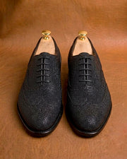 Black stingray wingtip oxford
