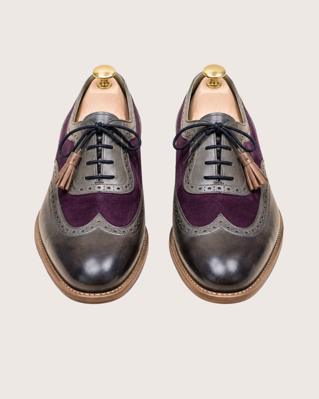 Gray and purple oxford