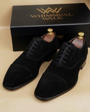 Black suede oxford