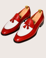 Two tone tassels loafers