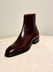 Men's Burgundy Zip Boots