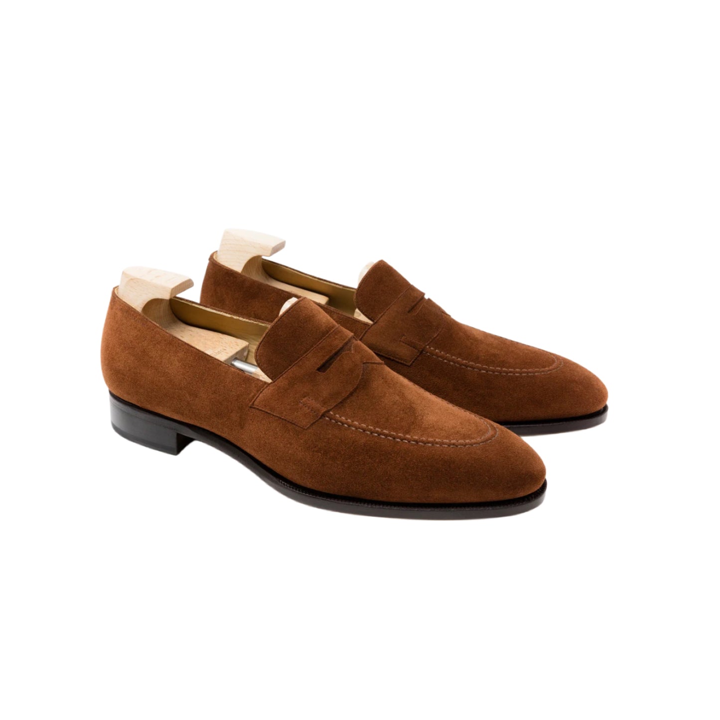 Suede penny loafers