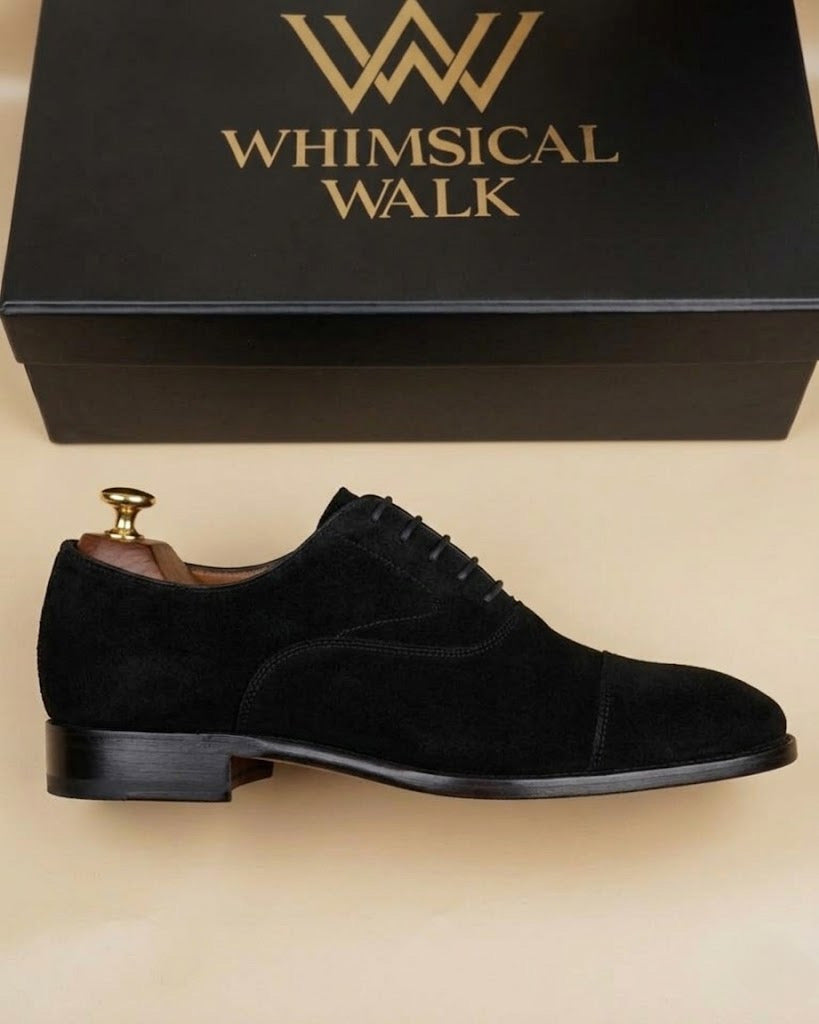 Black suede oxford