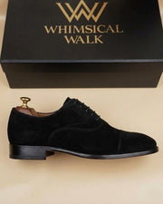 Black suede oxford