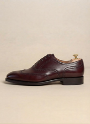 Burgundy Wingtip Oxford Shoes for Men | Handmade Brogues A-32