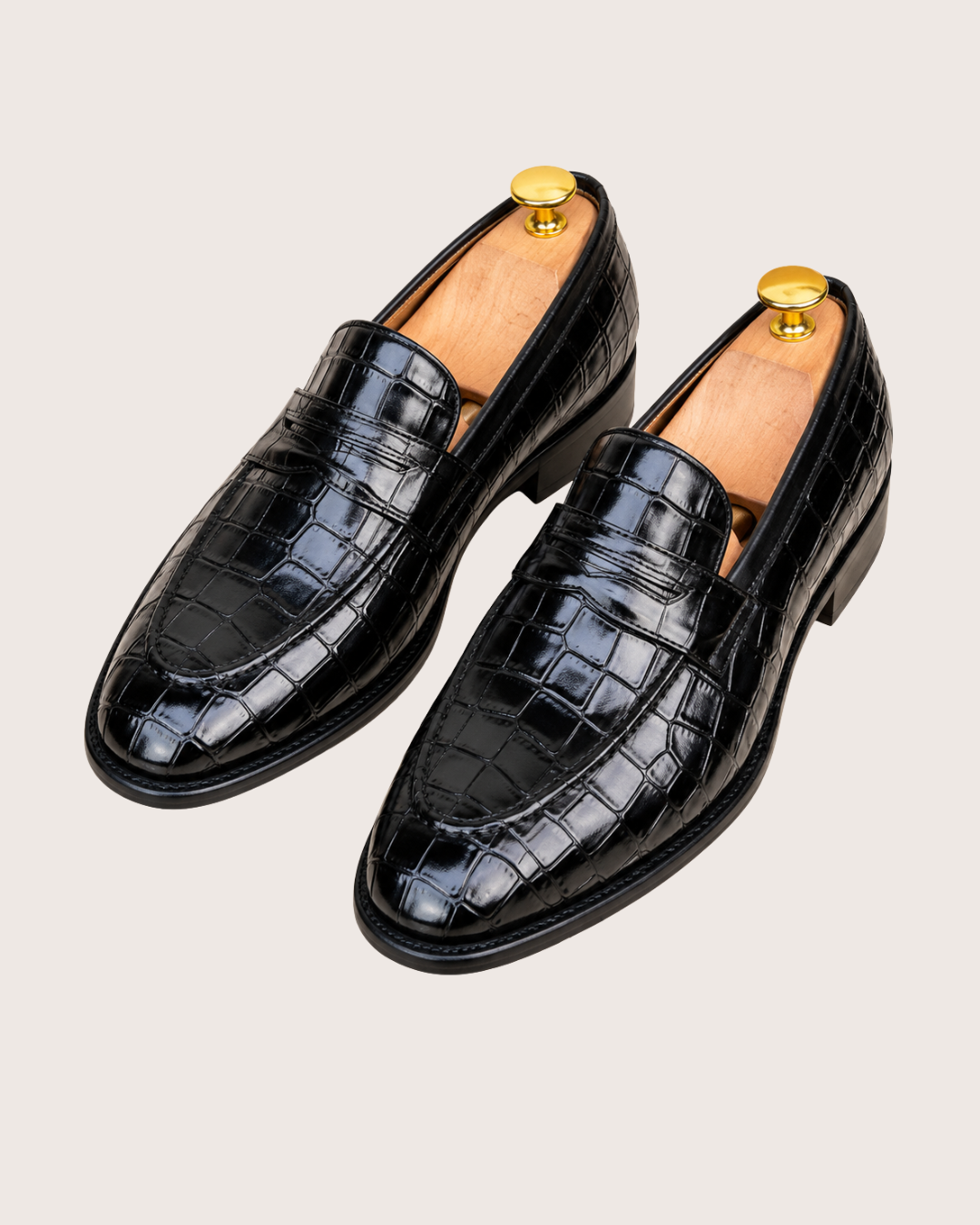 Black crocodile penny Loafer