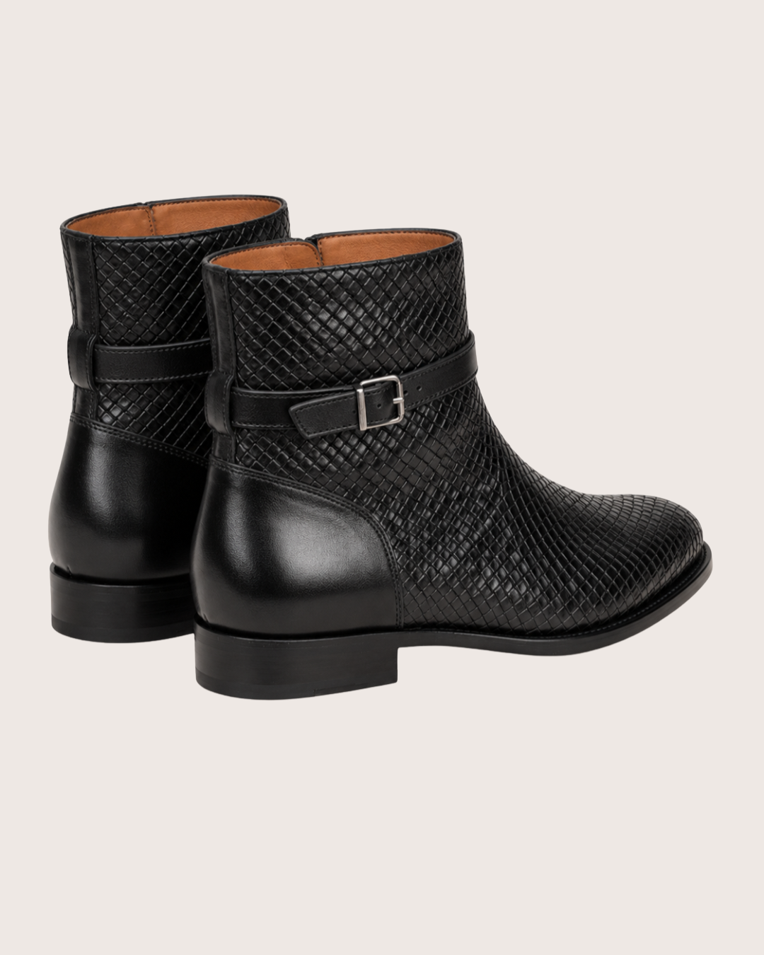Black woven boots