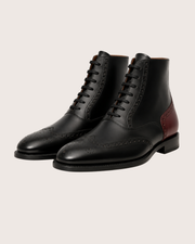 Black&red wingtip boots