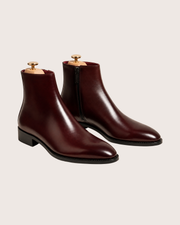 Men's Burgundy Zip Boots