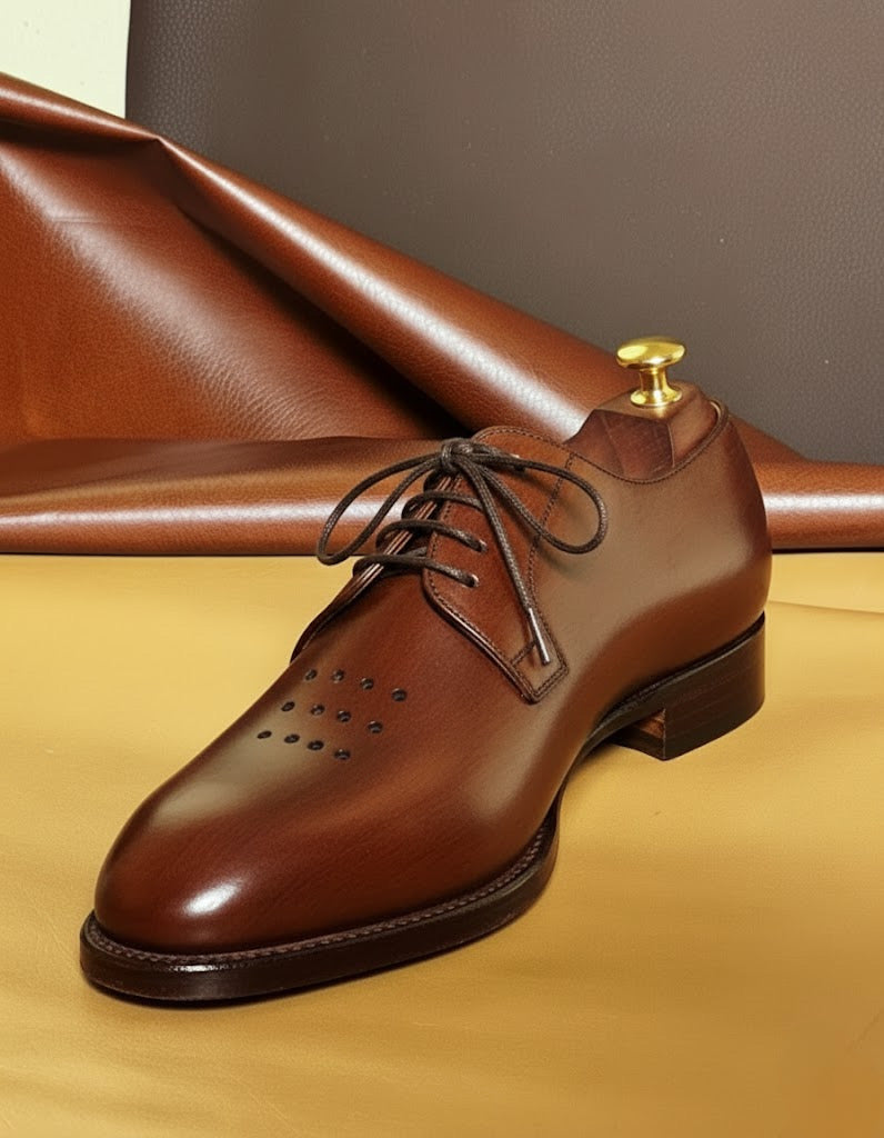 Brown medallion derby