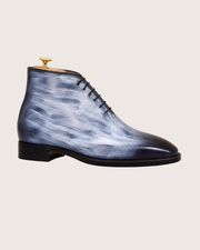 Gray Chukka Boots for Men | Hand Painted Patina, Welted