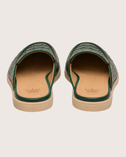 Green crocodile mules