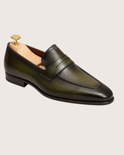 Olive Green penny loafers