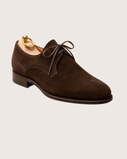 Dark brown suede derby