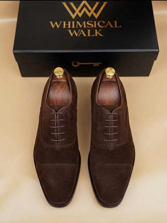 Dark brown suede oxford