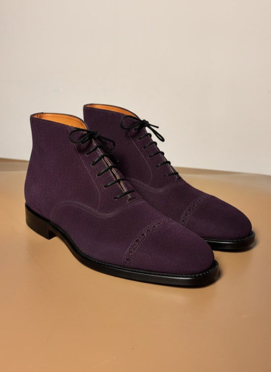 Purple oxford chukka boots