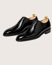 Black patent wholecut oxford